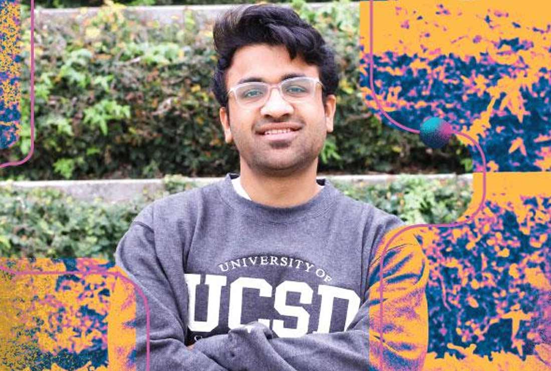 Student wearing UCSD sweater