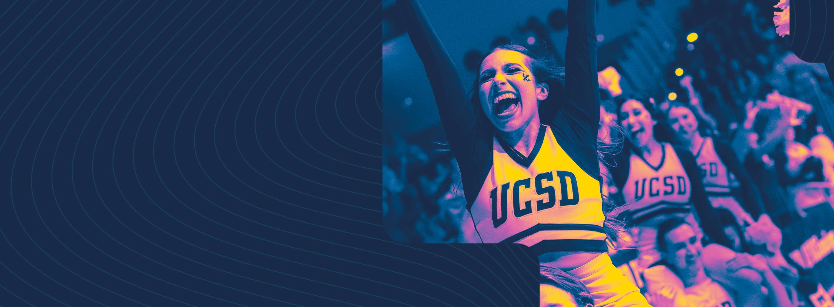 UC San Diego Cheerleader cheering